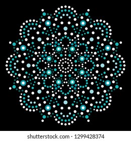 Dot art vector mandala, traditional Aboriginal dot painting design, indigenous decoration from Australia. Dot art vector mandala, traditional Aboriginal dot painting design, indigenous decoration