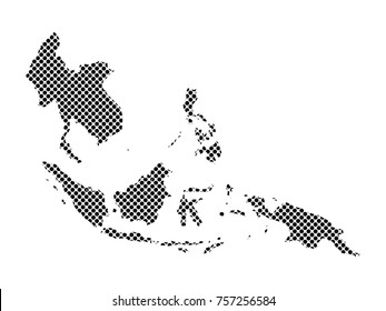 Dot Asean map background.AEC Asean  Community map..All elements are separated Abstract white background. Vector illustration EPS 10 .