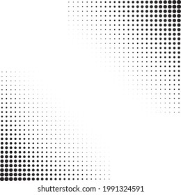 Dot background. Halftone texture, gradient dots pattern, half tone wallpaper with copyspace, spot fade vector illustration