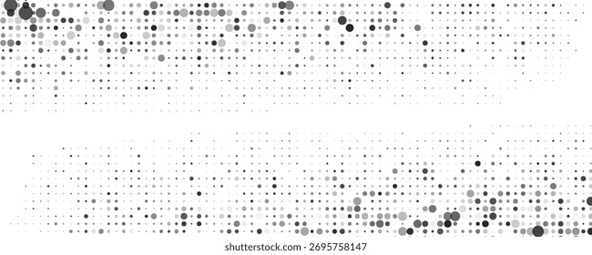 Dot background. Halftone texture, gradient dots pattern, half tone wallpaper with copyspace, spot fade vector illustration