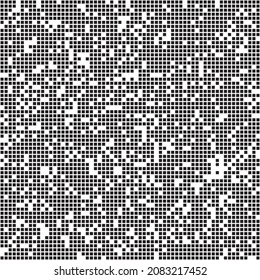 Dot background, pixel mosaic, pixelated halftone texture, gradient dots pattern, half tone wallpaper with copyspace, spot fade vector illustration
