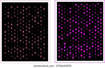 Fondo del punto con la forma redonda y del triángulo, forma redonda, con la forma del triángulo, fondo para la camiseta, diseño de la camisa o de la ropa, Abstractas, bola del gradiente 