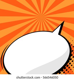 Dot background style pop art. Clear orange comic speech bubbles halftone. Comic text talk dialog empty cloud. Creative idea conversation sketch drawing box. Blank comics book balloon template