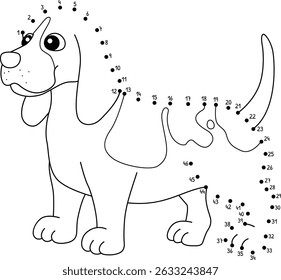 Dot to Dot Basset Hound Dog Animal Isolated 
