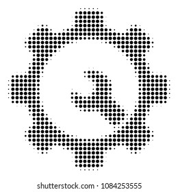 Dot black service tools icon. Vector halftone concept of service tools pictogram combined from spheric items.