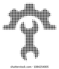 Dot black service tools icon. Vector halftone composition of service tools symbol organized with circle dots.