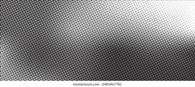 Dot black white pattern gradient texture background. Halftone abstract pop art and retro style vector