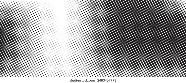 Dot black white pattern gradient texture background. Halftone abstract pop art and retro style vector