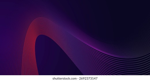 Dot blue purple wave line light gradient dark background. Abstract  technology big data digital background. 3d rendering.