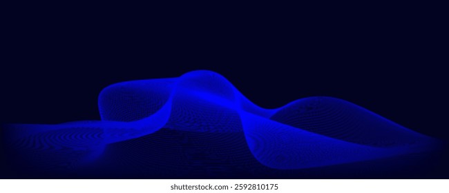 Dot blue wave light screen gradient texture background. Abstract ai technology big data digital background. vector illustration