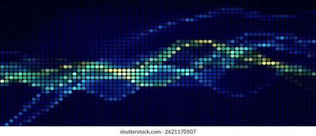 Punkt blaue Welle Licht Bildschirm Farbverlauf Textur Hintergrund. Abstrakte Technologie Big Data digitalen Hintergrund. 3D-Rendering