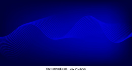 Dot blue wave light screen gradient texture background. Abstract  technology big data digital background. 3d rendering.