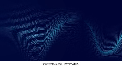 Fondo de textura de gradiente de pantalla de luz de onda azul. Fondo digital de big data de tecnología Abstractas. Renderización 3D.