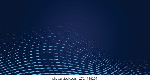 Dot blue wave light screen gradient texture background. Abstract  technology big data digital background. 3d rendering.