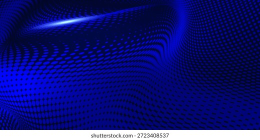 Fondo de textura de gradiente de pantalla de luz de onda azul. Fondo digital de big data de tecnología Abstractas. Renderización 3D.