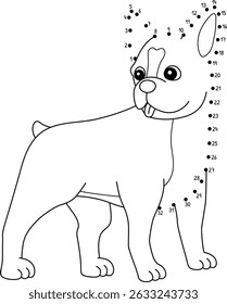 Dot to Dot Boston Terrier Dog Animal isolado 