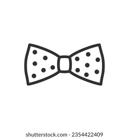 Dot bow tie, linear icon. Line with editable stroke