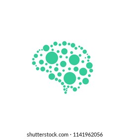 Dot Brain Icon Logo Design Element
