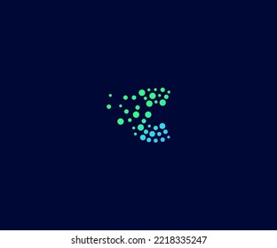 Letra Dot C Plantilla vectorial de logotipo Resumen Símbolo de monograma