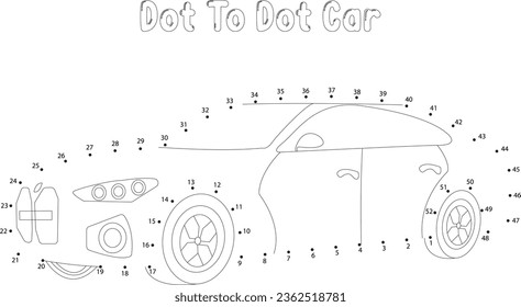 Página de coloreado de carro punto a punto