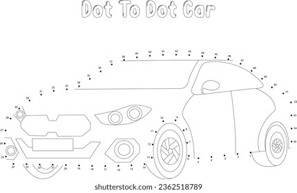 Dot to dot car coloring page