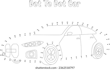 Dot to dot car coloring page
