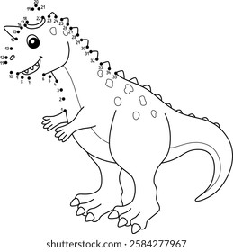 Dot to Dot Carnotaurus Dinosaur Animal Isolated