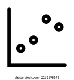 Dot chart icon for visualizing data in graphical form in black outline style