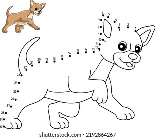 Dot to Dot Chihuahua Coloring Page for Kids