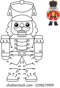 Dot to Dot Christmas Nutcracker Coloring Page