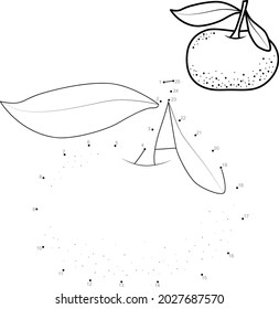 Dot to dot Christmas puzzle for children. Connect dots game. Christmas Fruit vector illustration