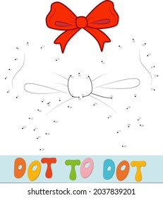 Punto a punto rompecabezas de Navidad. Conectar puntos de juego. Ilustración vectorial Bow