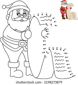 Dot to Dot Christmas Santa Claus Coloring Page