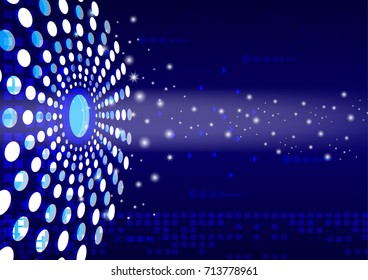 dot circle dark blue color abstract technology concept background, white and blue background.