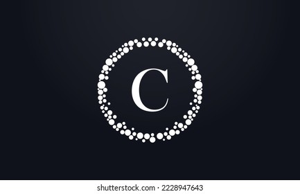 Dot circle logo and dot circle nutrition monogram vector design with dot circle symbol vector