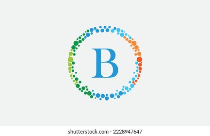 Logotipo de círculo de puntos y nutrición de círculo de puntos monograma diseño vectorial con símbolo de círculo de punto vector