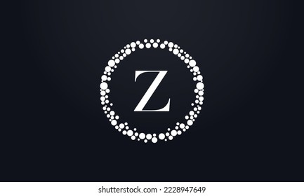 Dot circle logo and dot circle nutrition monogram vector design with dot circle symbol vector