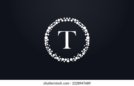 Dot circle logo and dot circle nutrition monogram vector design with dot circle symbol vector