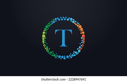 Logotipo de círculo de puntos y nutrición de círculo de puntos monograma diseño vectorial con símbolo de círculo de punto vector