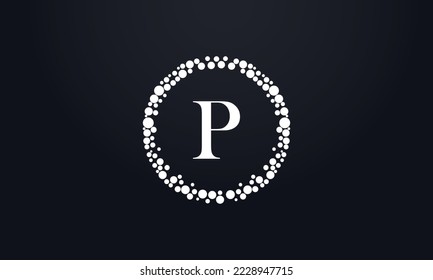 Dot circle logo and dot circle nutrition monogram vector design with dot circle symbol vector