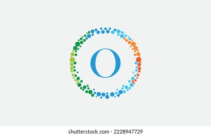 Logotipo de círculo de puntos y nutrición de círculo de puntos monograma diseño vectorial con símbolo de círculo de punto vector
