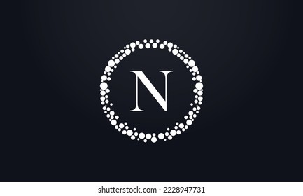 Dot circle logo and dot circle nutrition monogram vector design with dot circle symbol vector
