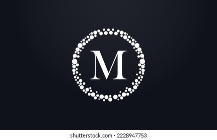 Dot circle logo and dot circle nutrition monogram vector design with dot circle symbol vector