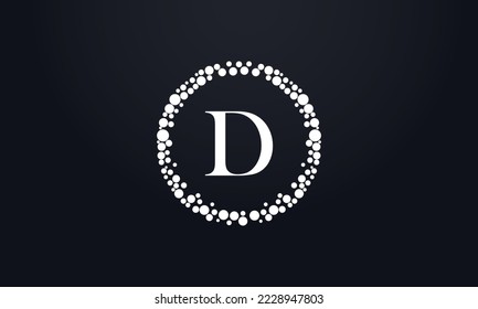 Dot circle logo and dot circle nutrition monogram vector design with dot circle symbol vector