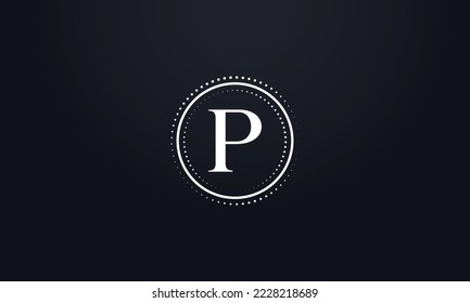 Punktkreislogo und Punktkreiszeichen mit Buchstaben und Technologie-Punktsymbol
