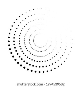 Dot circle pattern vector halftone. Circular burst dot halftone round design