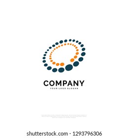 dot circle technology logo design template. creative sign. Universal vector icon. - Vector