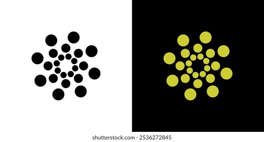 Diseño abstracto del Vector del patrón del círculo espiral del logotipo del icono circular del punto