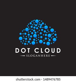 Dot Cloud Tech Logo Vector 