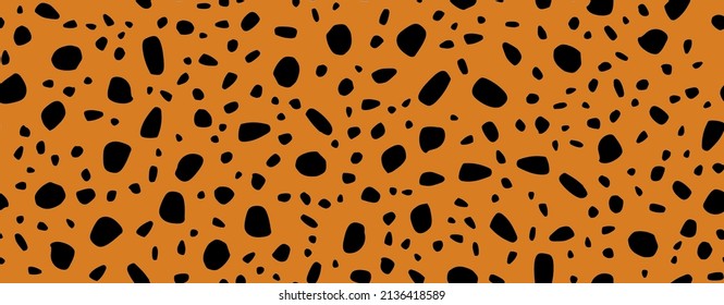 Dot Cobble Leo Fashion. Vector Dirt Stone. Irregular Spot Cobble. Seamless Random Fun. Random Dot Cobblestone. Black Round Polkadot. Dot Circle Background. Cute Polka Pattern. Cheetah Design Surface